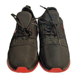 US Polo Assn Women's Tinge-L Black & Red Mesh Sneakers New w/Tag Size 10